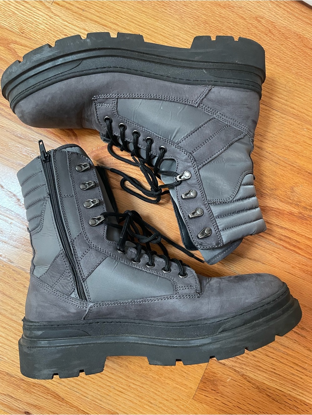 Aldo Men's Smoke Grey Tactical Lace-Up Boots size 10